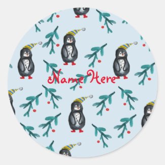 Penguins Christmas Art