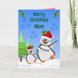 Penguins Christmas Folded Greeting Card