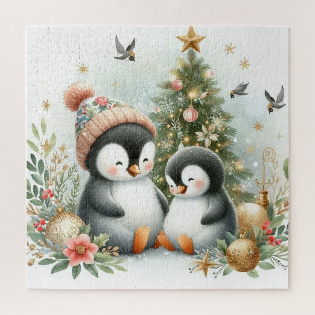 Penguins Christmas Jigsaw Puzzle (Vertical)