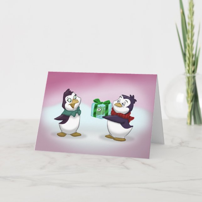Penguins "Cool Yule" Card (Front)