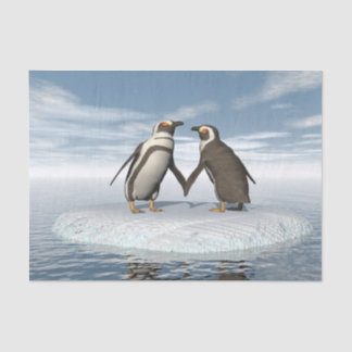 Penguins couple tissue paper