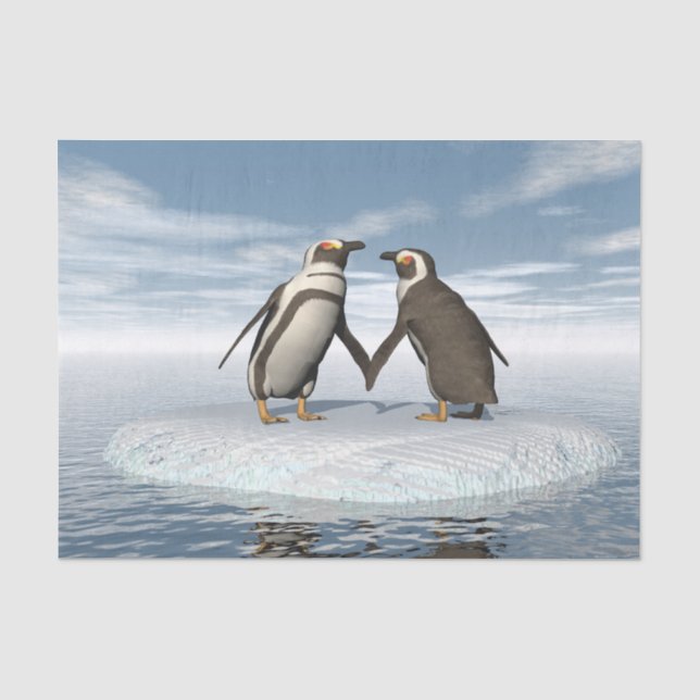 Penguins couple tissue paper (Front)