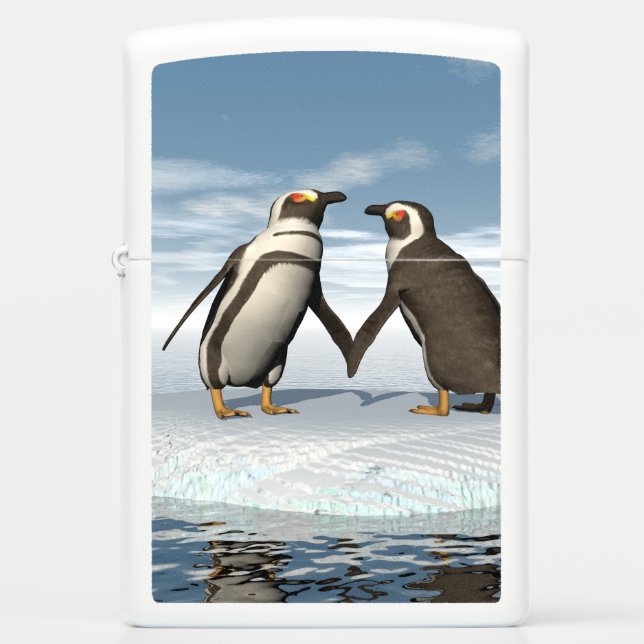 Penguins couple zippo lighter (Front)