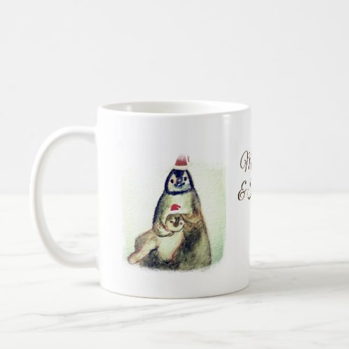 Penguins  Custom Naame Holiday Mug