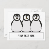 Penguins Custom Text Message Postcard (Front/Back)