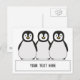 Penguins Custom Text Message Postcard | Zazzle