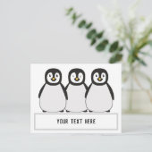 Penguins Custom Text Message Postcard (Standing Front)