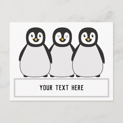Penguins Custom Text Message Postcard