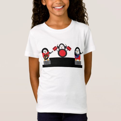 Penguins Cute Music Rock Band T_Shirt
