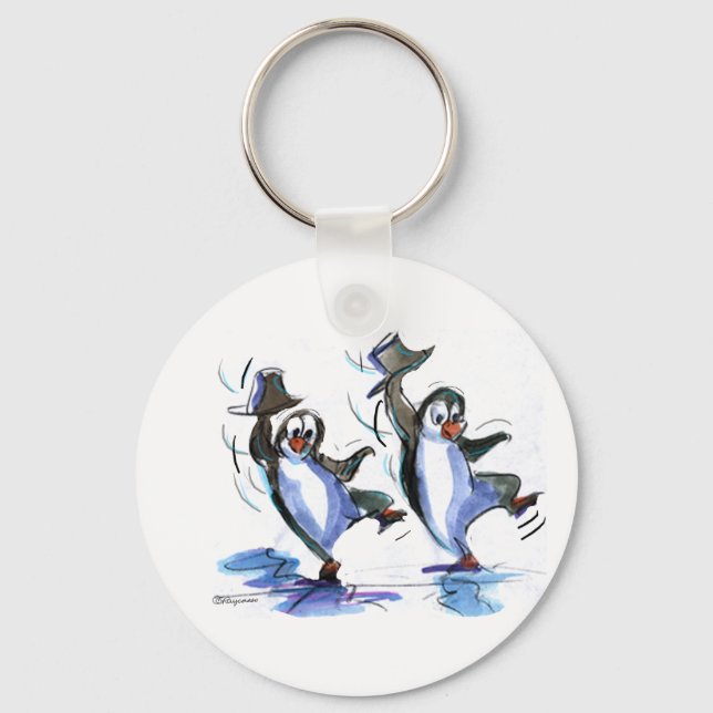 penguins dancing keychain (Front)
