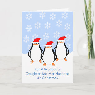 Penguins Daughter Husband Christmas Holiday Card