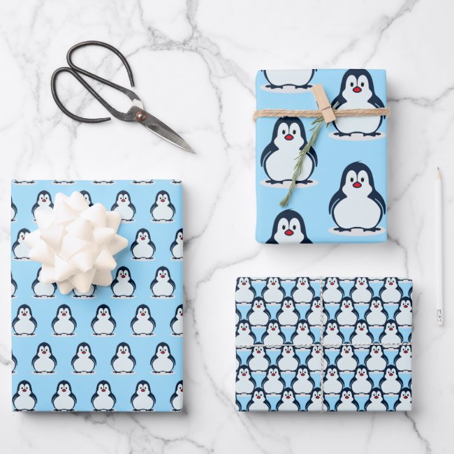 Penguins Design Wrapping Paper Set