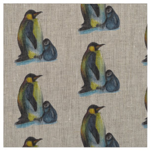 Penguins Drawing Fabric