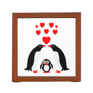 Penguins family pencil holder