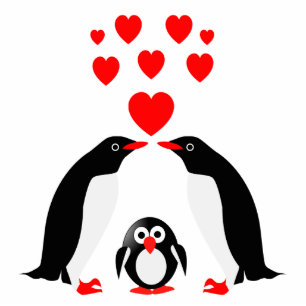 Penguins family statuette