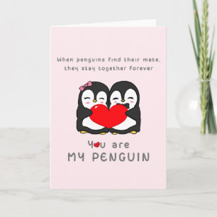 Penguins Find Their Mate Stay Together Forever Holiday Card