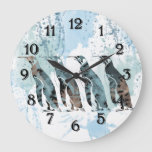 Penguins Friends Forever Large Clock