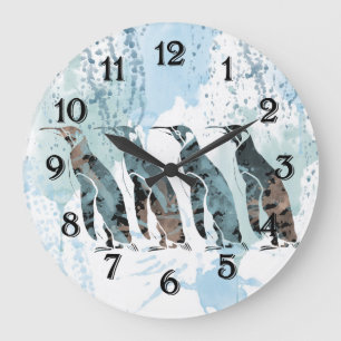 Penguins Friends Forever Large Clock