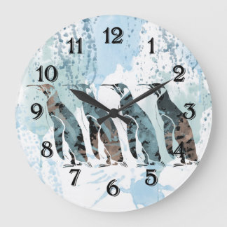 Penguins Friends Forever Large Clock