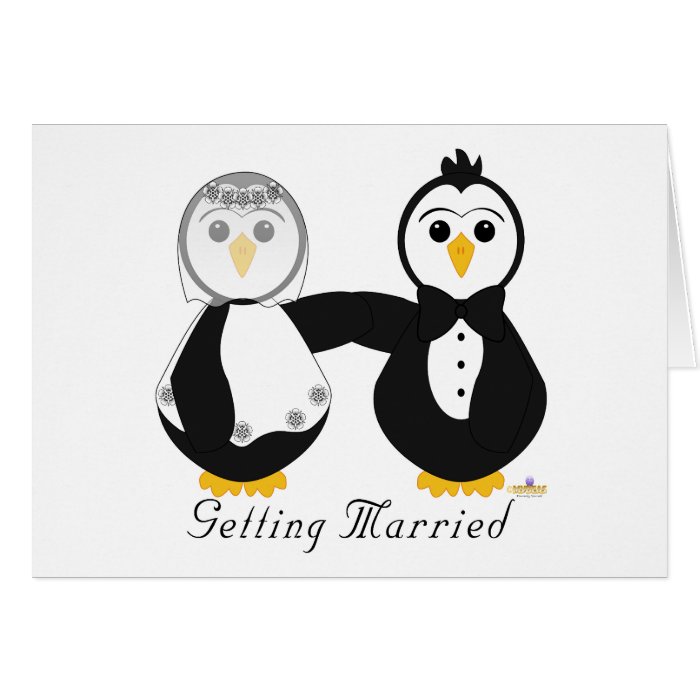 Penguins Getting Married Getting Married Greeting Cards