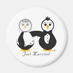 Penguins Getting Married Just Married Magnet