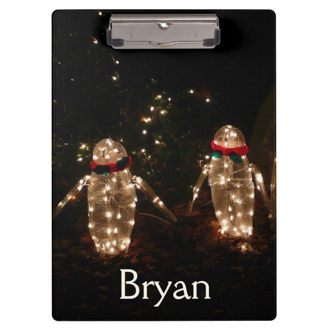 Penguins Holiday Light Display Clipboard (Front)