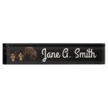 Penguins Holiday Light Display Desk Name Plate