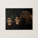 Penguins Holiday Light Display Jigsaw Puzzle