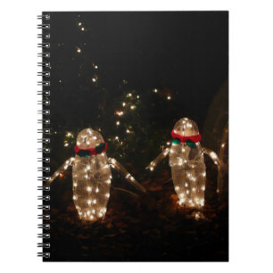 Penguins Holiday Light Display Notebook