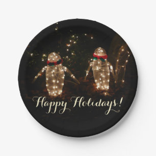 Penguins Holiday Light Display Paper Plates