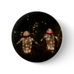 Penguins Holiday Light Display Pinback Button