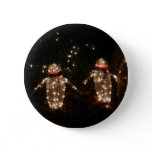 Penguins Holiday Light Display Pinback Button