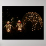 Penguins Holiday Light Display Poster