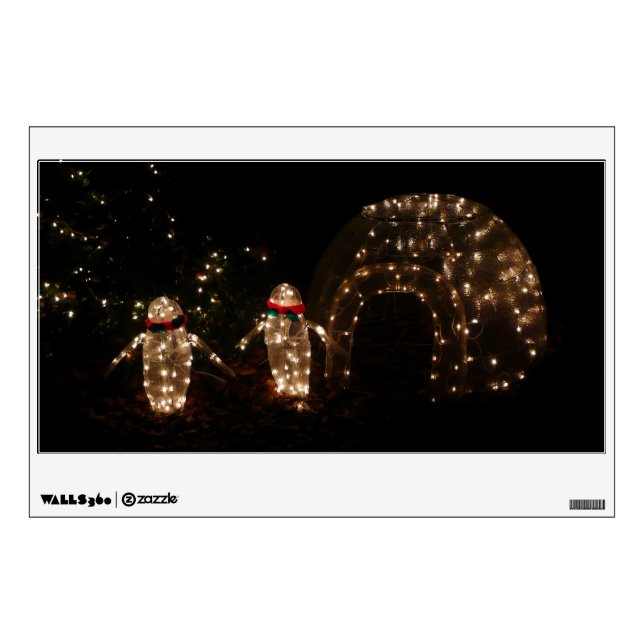 Penguins Holiday Light Display Wall Sticker (Front)