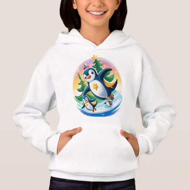 Penguins Ice Skating Hoodie (Front)