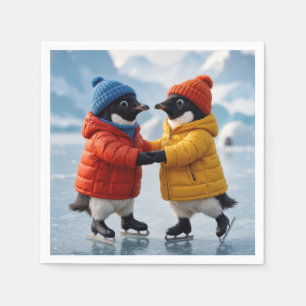 Penguins Ice Skating  Napkins