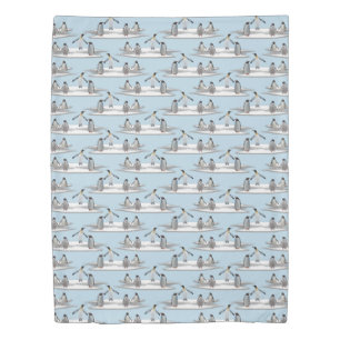 Penguins Iceberg Party Duvet Cover (Blue/Navy)