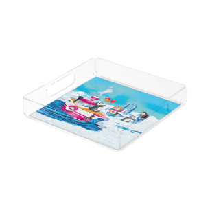 penguins in Antarctica Acrylic Tray