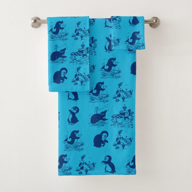 penguins in Antarctica Bath Towel Set (Insitu)