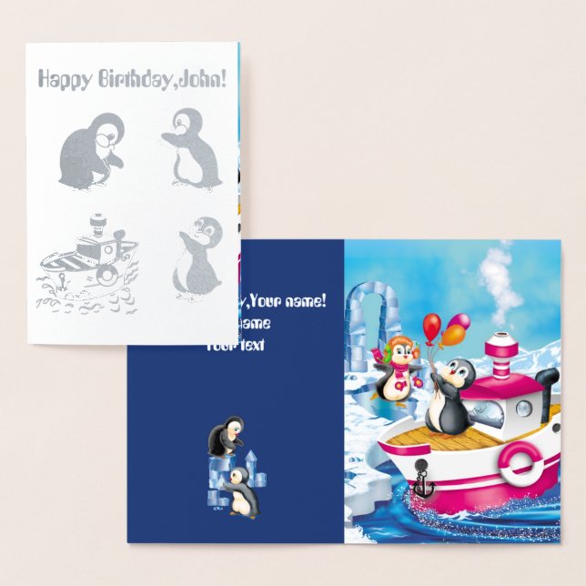 penguins in Antarctica Foil Card (Display)