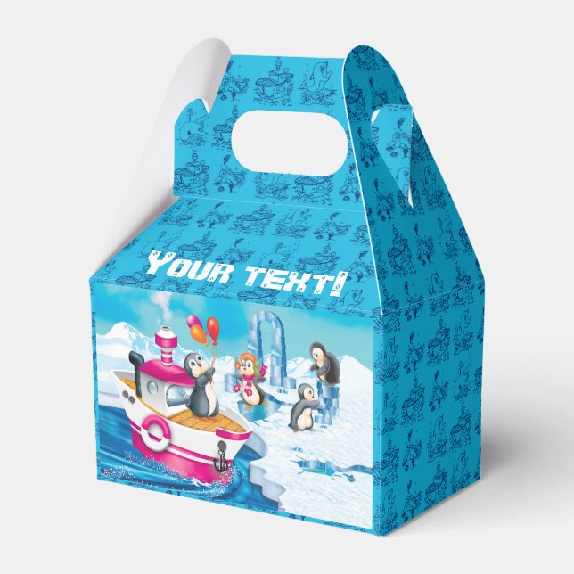 penguins in Antarctica  for the boy Favor Boxes (Front Side)