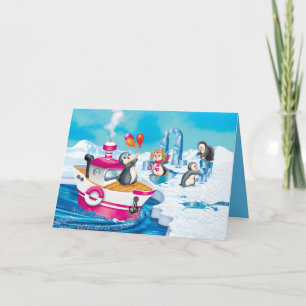 penguins in Antarctica Holiday Card
