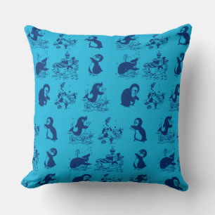 penguins in Antarctica Throw Pillow