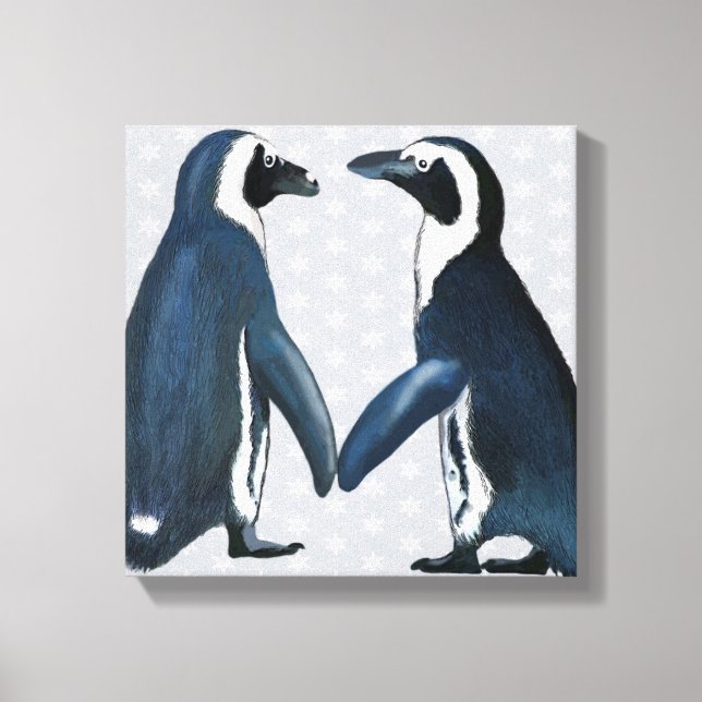 Penguins In Love Canvas Print (Front)