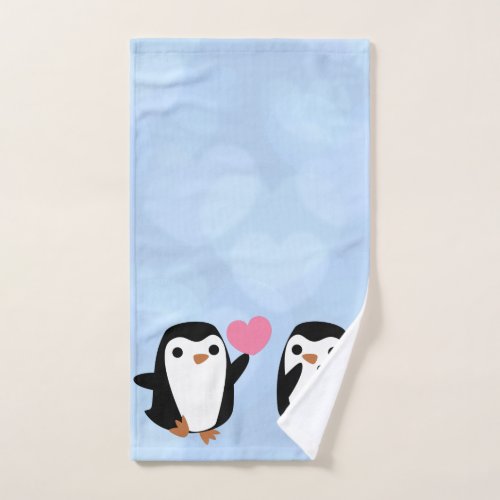 Penguins in Love Hand Towel