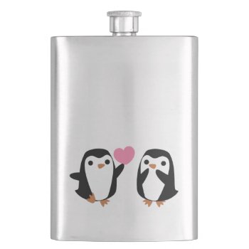 Penguins In Love Hip Flask by CreativeClutter at Zazzle