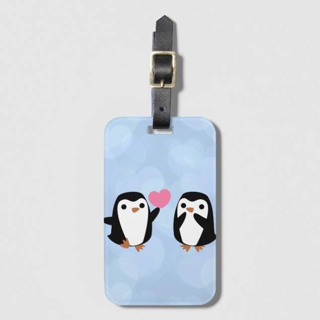 Penguins in Love Luggage Tag (Front Vertical)