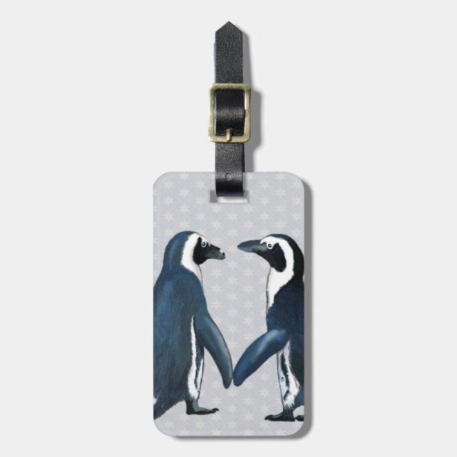 Penguins In Love Luggage Tag (Front Vertical)