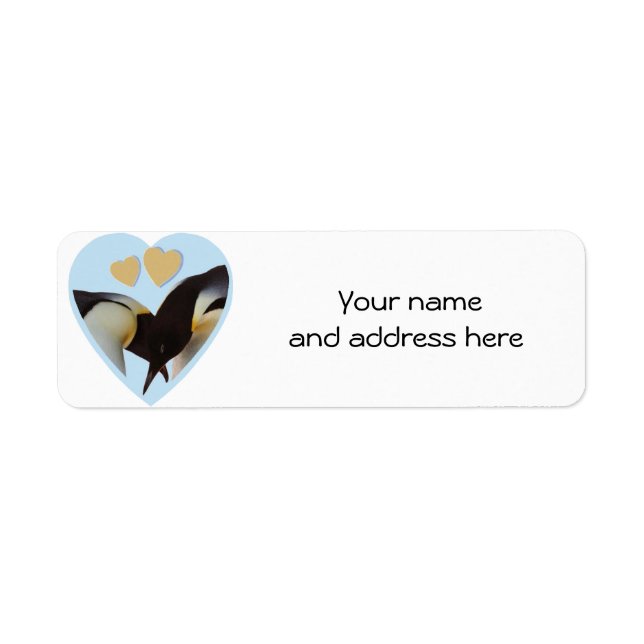 Penguins in Love Return Address Labels (Front)