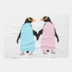 Penguins in love towel